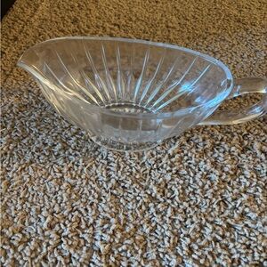 Elegant Clear Glass Gravy Boat